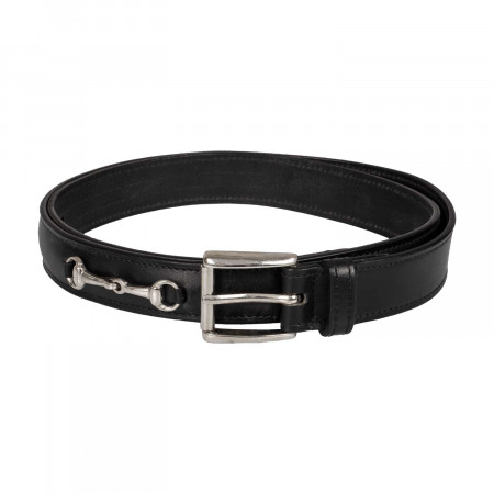 Cintura in cuoio con clincher argento
