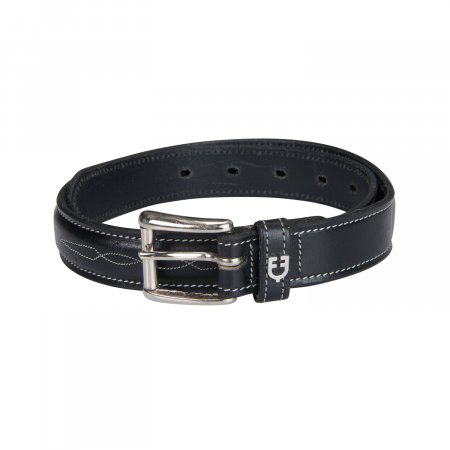 Elasticized kids belt crossed pattern