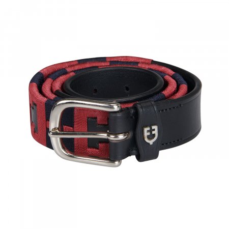 Elasticized kids belt crossed pattern