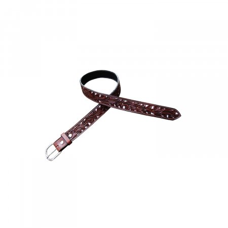 Unisex western beaded belt with feather engraving