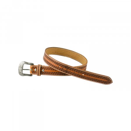 Unisex western beaded belt with feather engraving