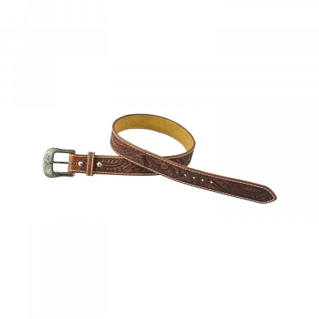 POOL'S WESTERN LEATHER BELT WITH BASKET TOOLING