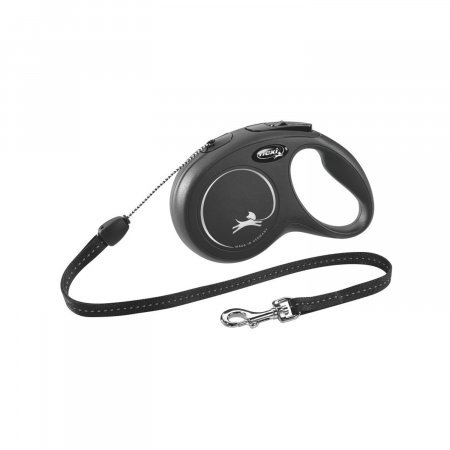 Leather dog leash with geometric pattern
