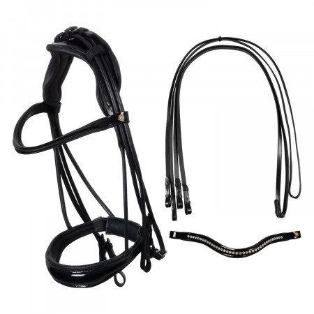 LEATHER DRESSAGE SET STONES