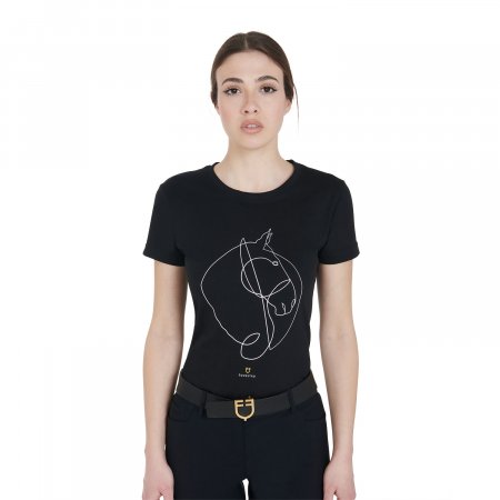 T-SHIRT DONNA SLIM FIT CON STAMPA FLUORESCENTE