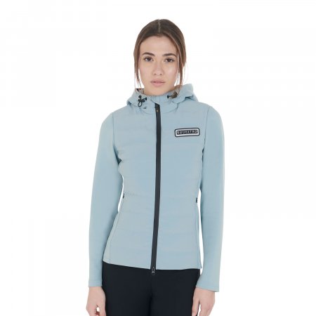 Smanicato donna slim fit in pile e tessuto tecnico