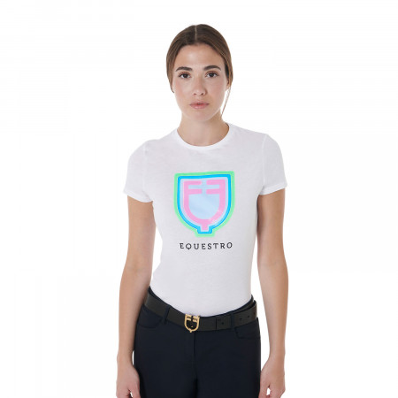 T-shirt donna slim fit con scritta Equestro
