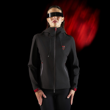 Smanicato donna slim fit in pile e tessuto tecnico