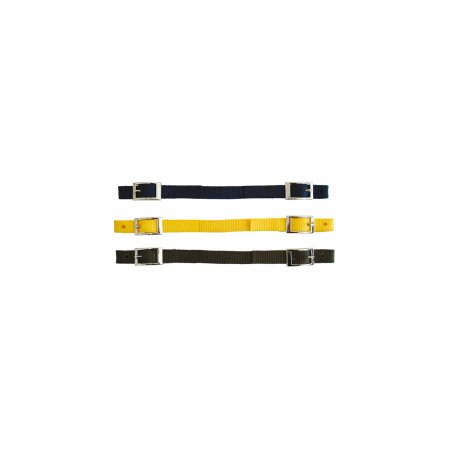 ROLLED HARNESS LEATHER CURB STRAP - BRASS