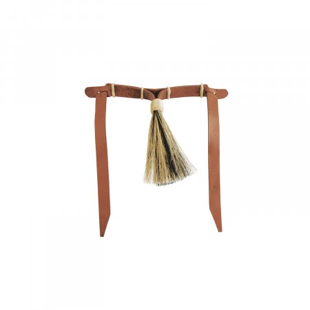ROLLED HARNESS LEATHER CURB STRAP - BRASS
