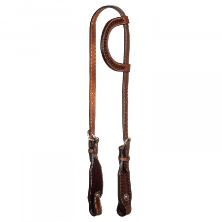 COPPER SPOTTED BUCKLE WITH DIAMOND CONCHO WESTERN BRIDLE