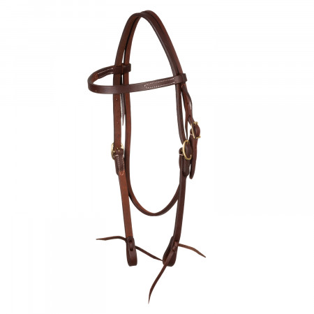 TESTIERA POOL'S 1 ORECCHIO UNA FIBBIA OTTONE COLOR DARK BROWN