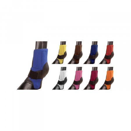 Skid boots in cuoio con chiusura in velcro