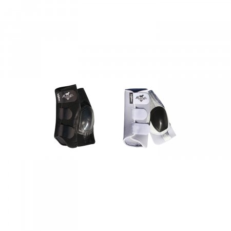 Skid boots in cuoio con chiusura in velcro