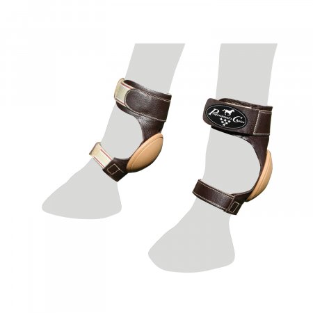 Skid boots in cuoio con chiusura in velcro