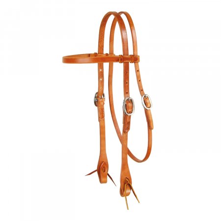 ONE EAR COPPER FLORAL BUCKLE W/DIAMOND CONCHO OILED WESTERN BRIDLE
