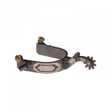 SPERONE WESTERN ACCIAIO C/FASCE MARRONI