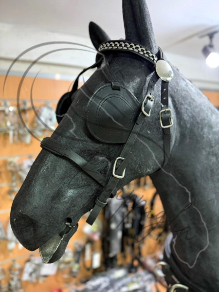 FINIMENTO SINGOLO O PARIGLIA IN NYLON E BIOTANE NERO CON FIBBIERIA INOX