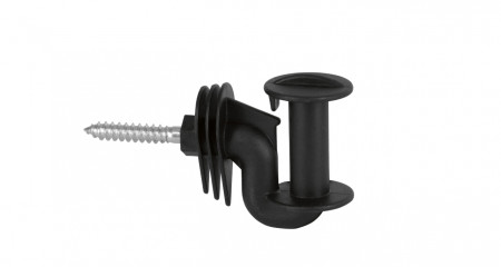 Isolatore fune  per legno, nero supporto 6,0 mm